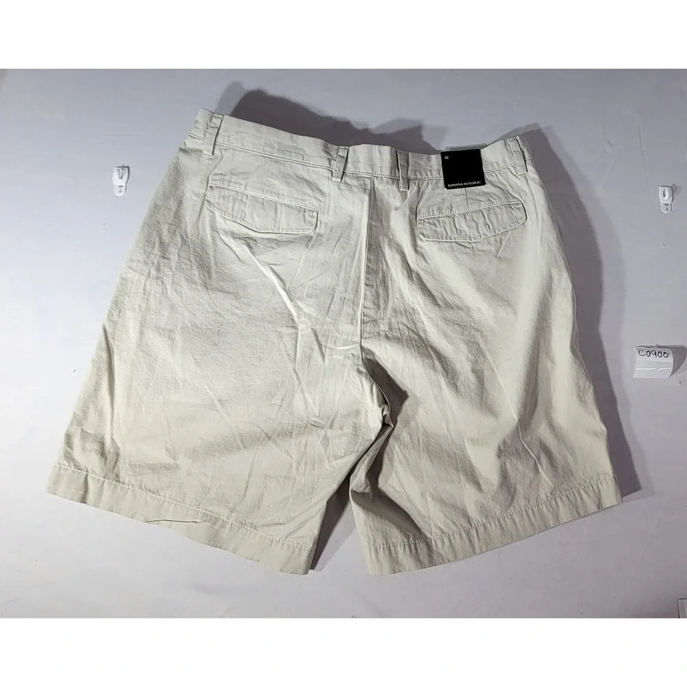 Banana‎ Republic Aiden Slim Fit Chino Shorts Mens 42 Khaki Beige 100% Cotton NWT